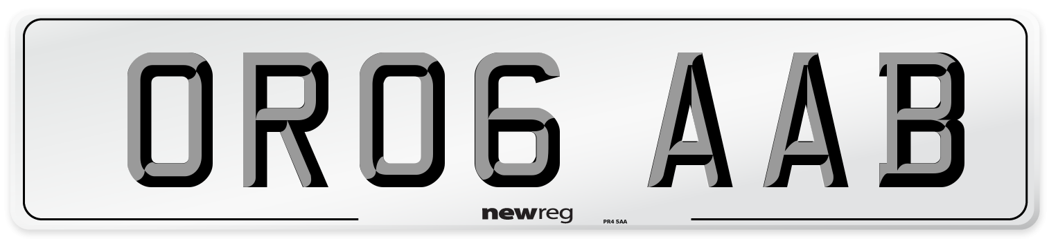 OR06 AAB Number Plate from New Reg